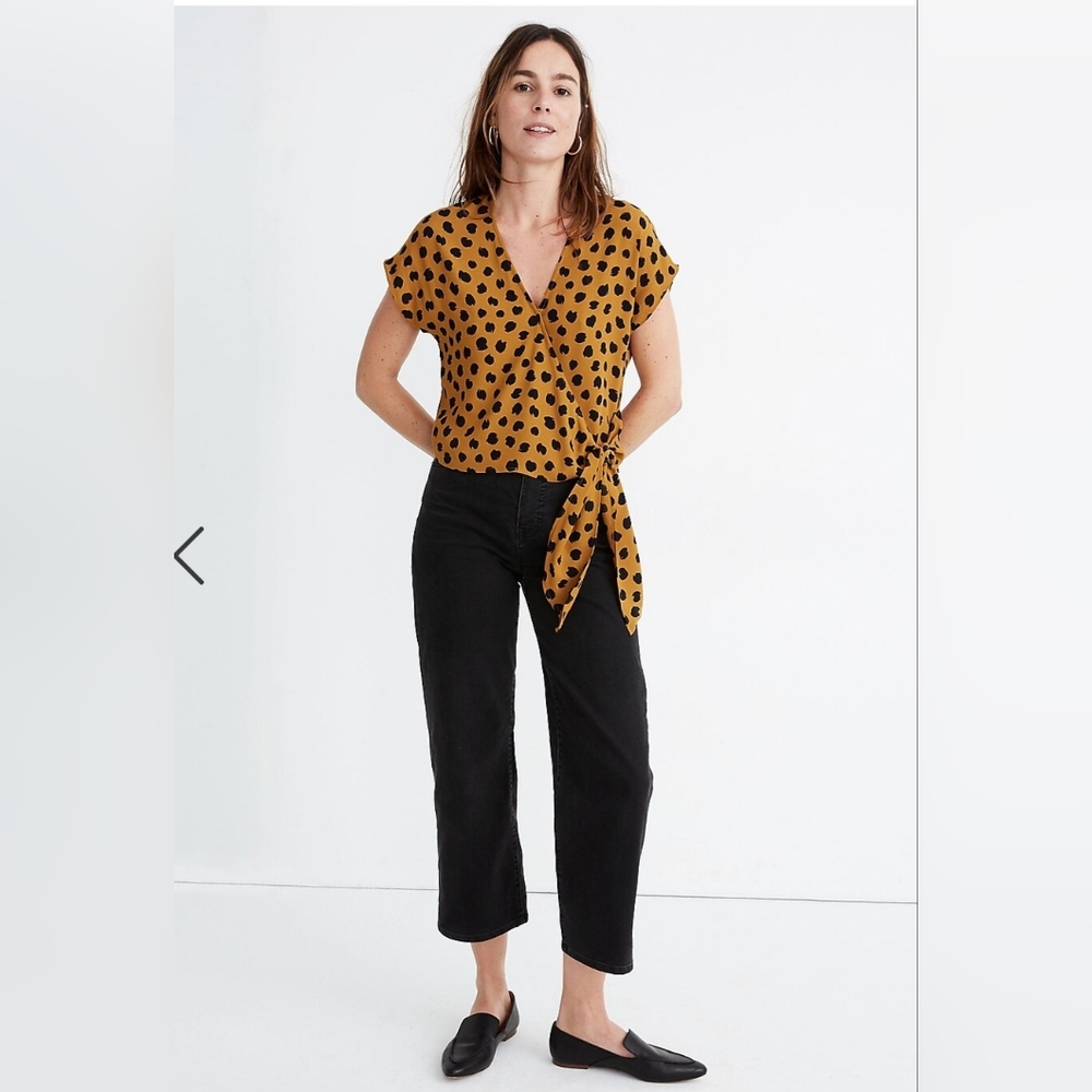 Madewell Sash-Tie Wrap Top inPainted Spots Size M (SOLD OUT ONLINE)